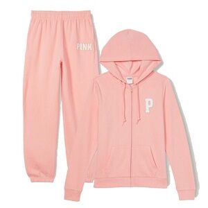 PINK Victoria's Secret Light Pink Joggers & Hoodie Set